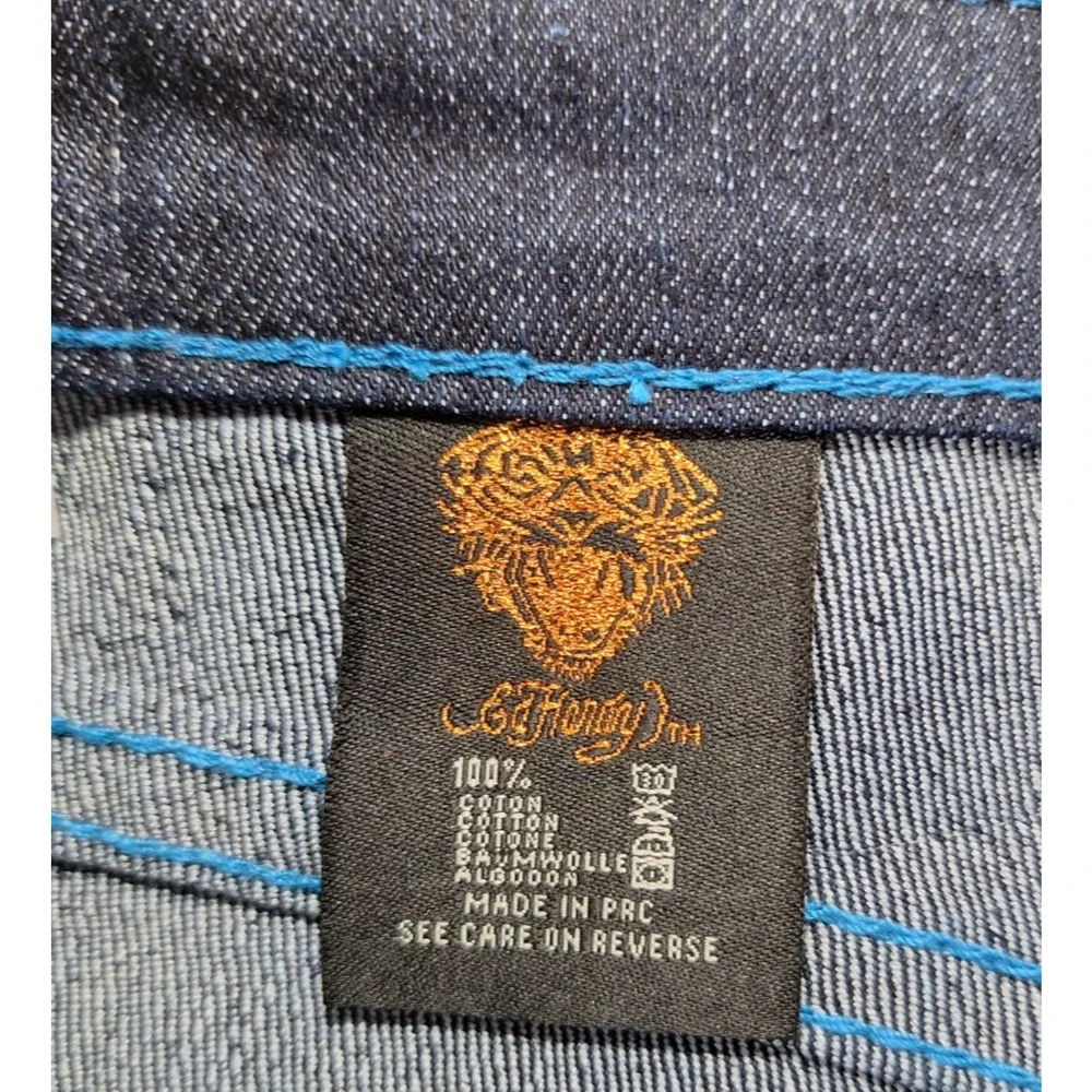 Vintage Y2K Ed Hardy Jeans Studded Embroidered Japanese Dragon Grunge Streetwear